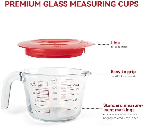 Glass Measuring Cups with Lids, 2 Cup （500ML） - Image 4