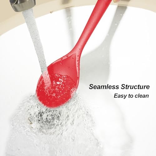VOVOLY Silicone Spoons for Cooking, Solid & Slotted Spoon Set - Image 7