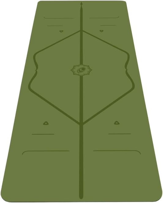 Liforme Original Yoga Mat – Free Yoga Bag Included - Patented Alignment System, Warrior-like Grip, Non-slip, Eco-friendly, sweat-resistant, long, wide, 4.2mm thick mat for comfort