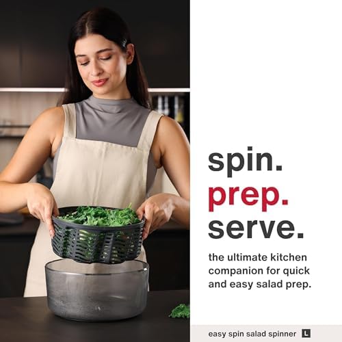 Zyliss Easy Spin Salad Spinner, 4–6 Servings - Image 2