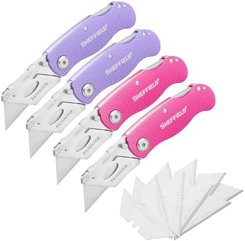 Sheffield 12346 Lock Back Utility Knife 4 Pack by Sheffield