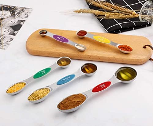 Magnetic Measuring Spoons Set Stainless Steel Dual Sided Stackable Teaspoon - Image 4
