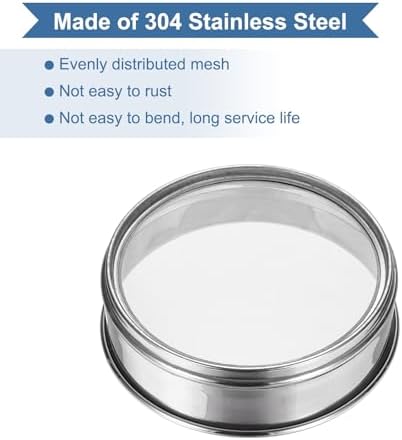 PATIKIL 60 Mesh Lab Sieve, 5.9" Diameter Sifting Screen 304 Stainless Steel - Image 3