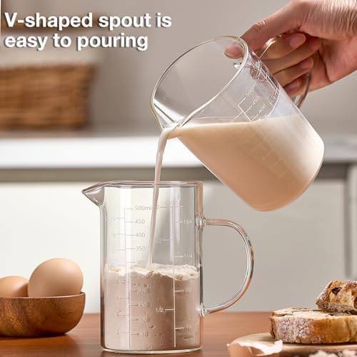 500ML 2 CUP Glass Liquid Measuring Cup - Image 4