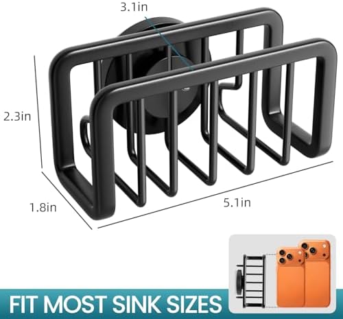 TAILI Black Sponge Holder for Kitchen Sink - Image 3