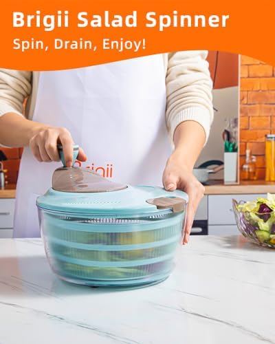 Brigii Salad Spinner, 4.24 Quart Lettuce Spinner, Vegetable Spinner - Image 2
