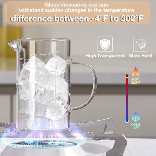 500ML 2 CUP Glass Liquid Measuring Cup - Image 5