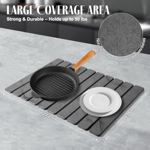 2 PCS Large Stone Dish Drying Mat - Image 4