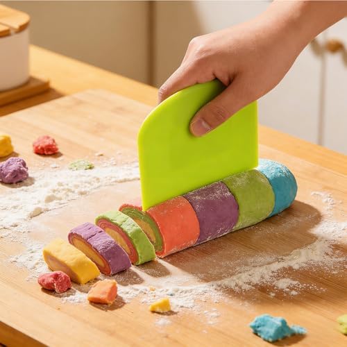 3 Pcs Dough Scraper Set, Flexible Plastic Bowl Scrapers, 4.6x3.65 Inch Sharp - Image 6