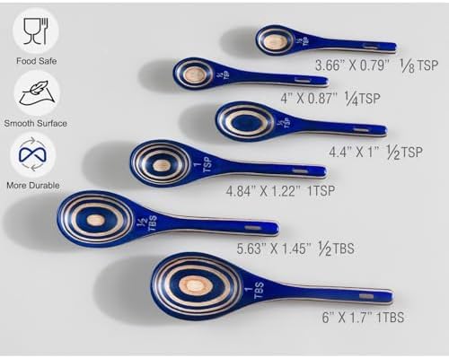 6pcs Measuring Spoons Set, Hardwood Pakkawood - Image 5