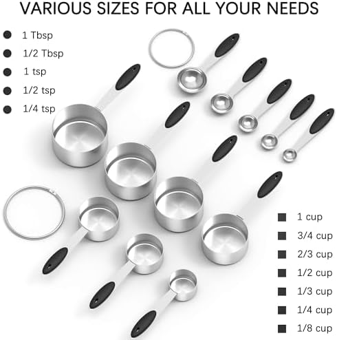 TILUCK Stainless Steel Measuring Cups and Spoons Set - Image 4