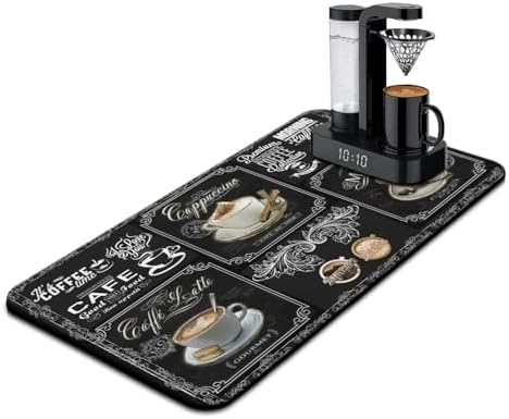 Coffee Mat 17inx31.5in, Coffee Bar Mat by Kuyig+Home