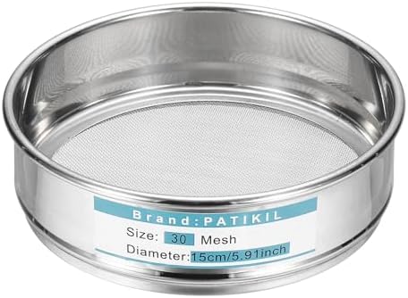 PATIKIL 30 Mesh Lab Sieve, 5.9" Diameter Sifting Screen 304 Stainless Steel by PATIKIL