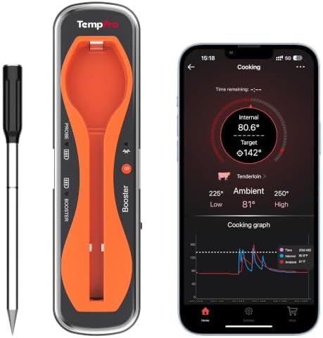 TempPro TempSpike 500 ft Wireless Meat Thermometer Digital by TempPro