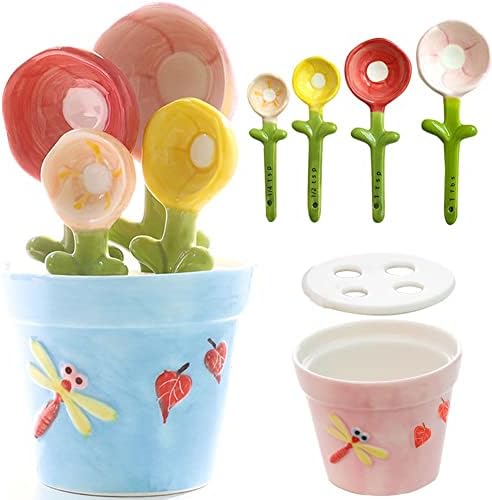 Flower Measuring Spoons Set in Pot by XDONEF