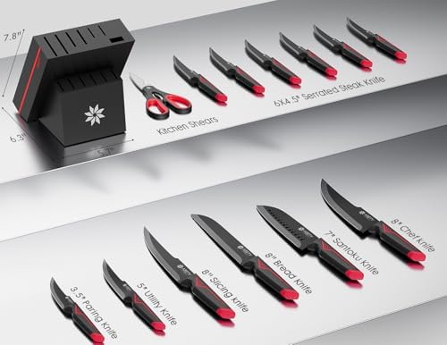 ASETY Knife Set with Block, Dishwasher Safe - Image 2
