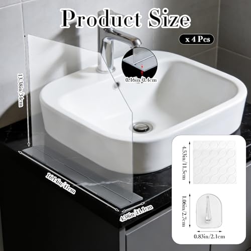 4 Pcs Acrylic Sink Splash Guard - Image 2