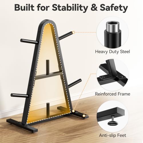 Weight Plate Rack 400LBs, Weight Tree Holder - Image 3