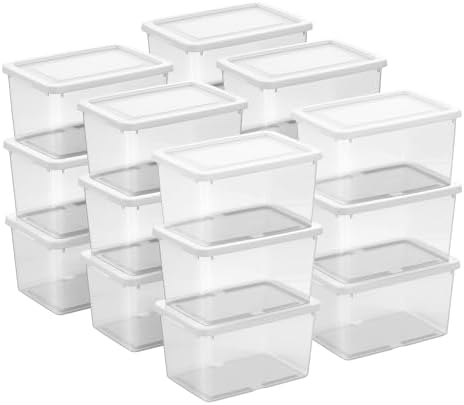 Sterilite Storage Box, Stackable Clear Plastic Bins, 20 Quart by Sterilite