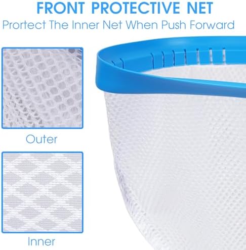 TidyMister New Diamond Netting Double-Layer Pool Net 18'' Heavy Duty Leaf Rake - Image 3