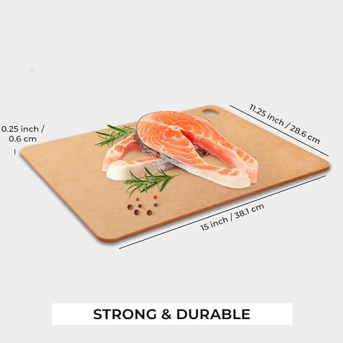 Freshware Wood Cutting Board for Kitchen, Dishwasher Safe - Image 3