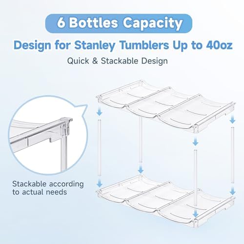 spospo Stackable Water Bottle Organizer - Image 4