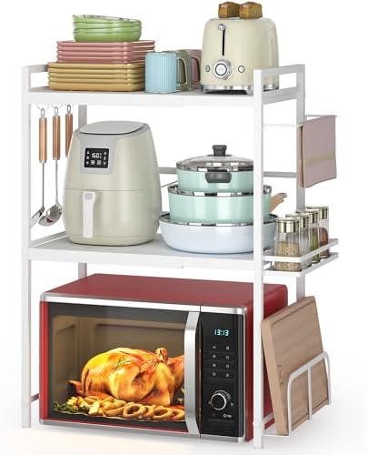 Expandable Microwave Stand Kitchen Countertop Organizer by DOLALIKE