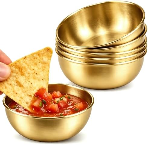 LIEMAND Stainless Steel Small Dipping Bowls, 4.5oz Stackable Round Small Bowls by LIEMAND
