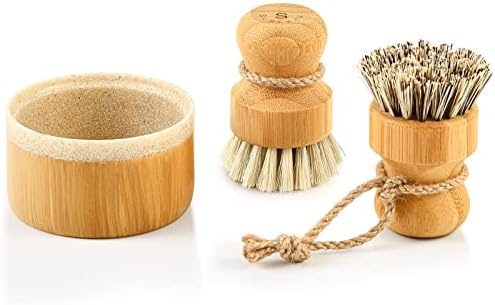 SUBEKYU Bamboo Dish Scrub Brush, Produce Brush, 2 Pack by SUBEKYU