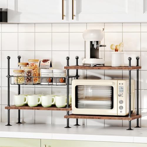 HOOBRO Kitchen Countertop Organizer, 4-Tier Adjustable Kitchen Storage Shelf - Image 3