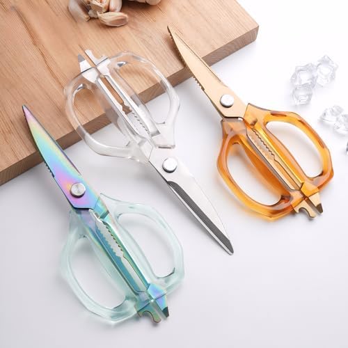 Jasni Transparent Handle Stainless Steel Sharp Powerful Kitchen Scissors - Image 3