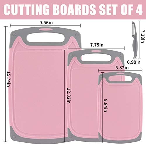 Cutting Boards for Kitchen, Plastic Chopping Board Set of 4 - Image 2