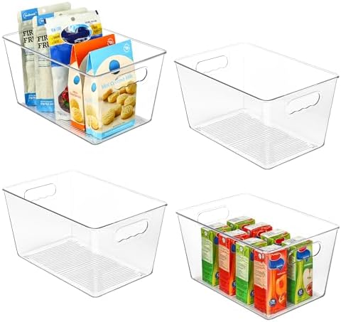 Vtopmart 4 Pack Clear Storage Bins, Pantry Storage Bins by Vtopmart