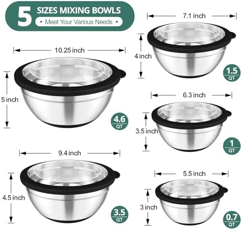 TeamFar Mixing Bowls, Salad Bowls - Image 2