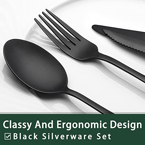 EWFEN 24-Piece Black Silverware Set - Image 3