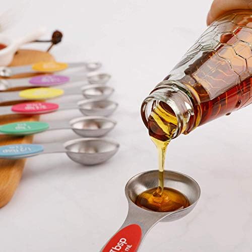 Magnetic Measuring Spoons Set Stainless Steel Dual Sided Stackable Teaspoon - Image 2