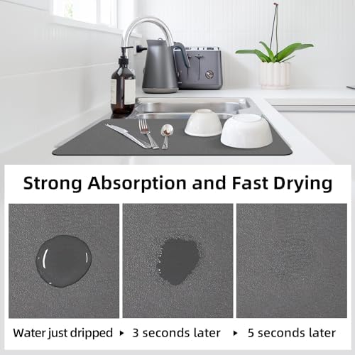 LOPNUR Small Dish Drying Mat for Kitchen Counter - Image 3