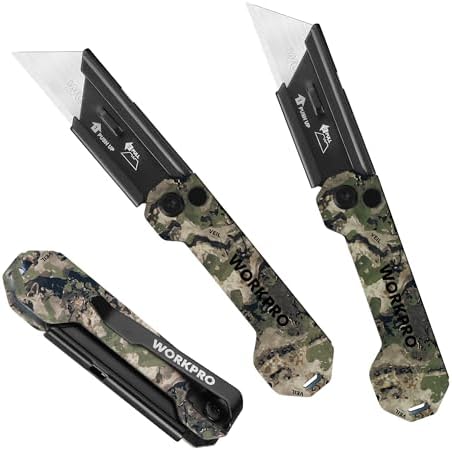WORKPRO 3-Pack Camo Folding Utility Knife Set by WORKPRO