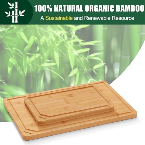 Homaxy Organic Bamboo Cutting Boards Set - Image 3