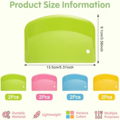 8Pcs TPE Dough Scraper Silicone - Image 2