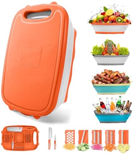 Gintan Camping Cutting Board, 9-in-1 Collapsible Chopping Board by Gintan