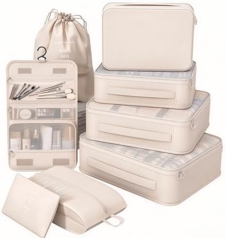 8 Set Packing Cubes for Travel, Suitcase Organizer Bags for Luggage by Unknown