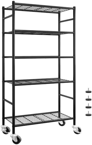 Sakugi 5-Tier Storage Shelves 33.1" x12.6" x73.5" Black by Sakugi