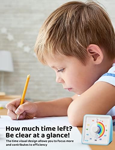 LIORQUE Visual Timer for Kids, 60 Minute Rainbow Countdown Timer - Image 2