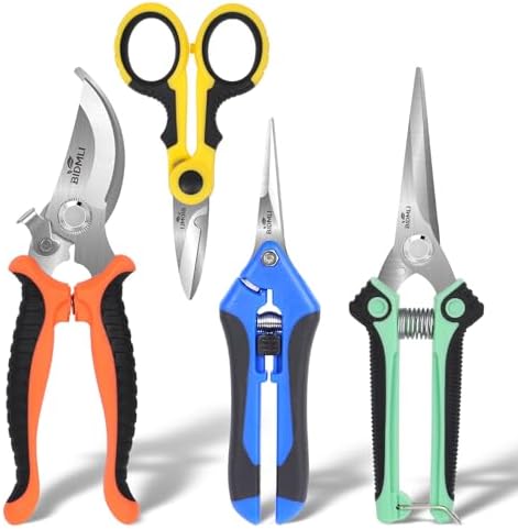4-Pack Multifunctional Garden Scissors Set-BIDMLI Stainless Steel Pruning by BIDMLI