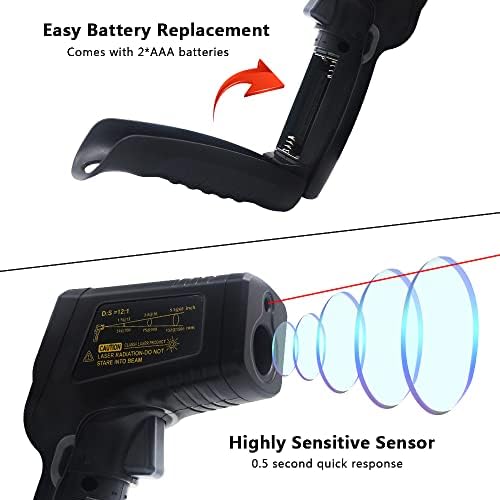 KETOTEK Infrared Thermometer Non Contact IR Digital Laser Temperature Gun - Image 4