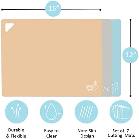 7 Pieces Plastic Flexible Cutting Boards - Image 2