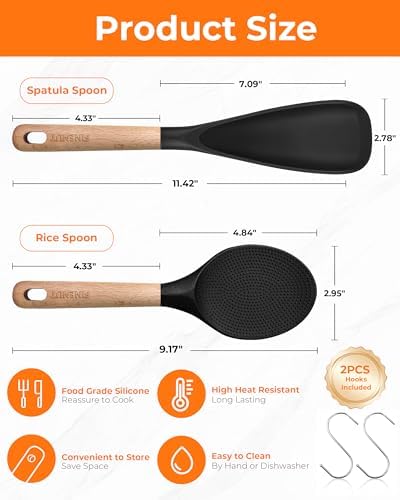 Cooking Spoon Multifunction Spoonula Silicone Spatula Spoon 2-Pack, Dual-Use - Image 3