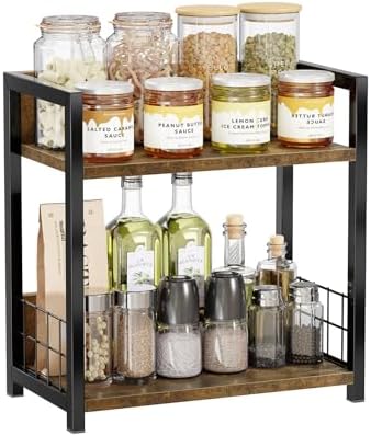 Simple Trending Countertop Shelf Organizer, 2 Tier Kitchen Spice Rack, Coffee by SimpleTrending