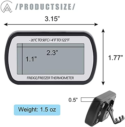 AEVETE Refrigerator Thermometer Digital Fridge Freezer Thermometer 2 Pack - Image 5